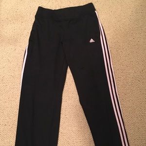 Pink stripe Adidas track pants
